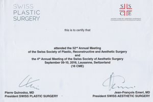 52° congresso della società svizzera di chirurgia Plastica Ricostruttiva ed Estetica